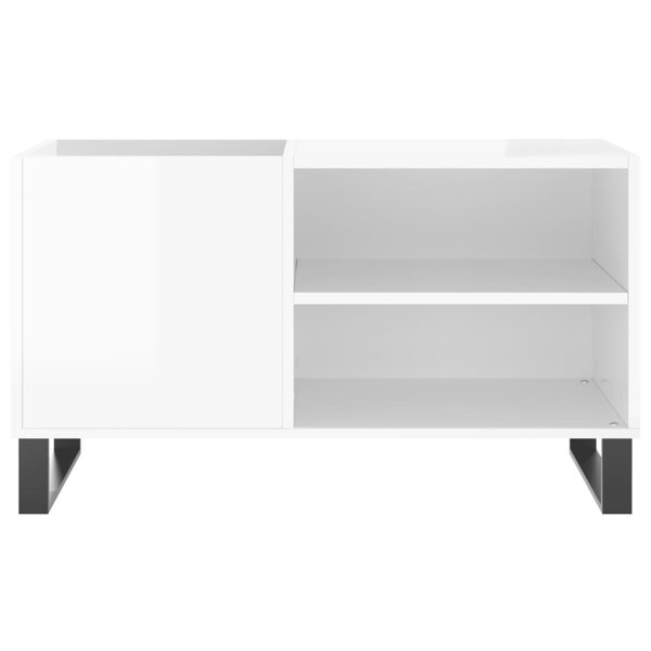 Metro Lane High Gloss White Engineered Wood Record Sleek And